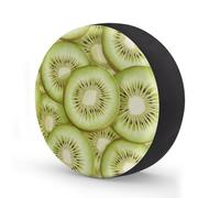 Ginfult Fruit Kiwi Slice Pattern Spare Tyre Cover 16 in Waterproof Wheel Covers Elastic Tire Covers for Car Trailer Trucks
