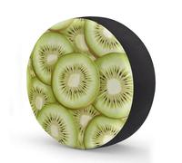 Ginfult Fruit Kiwi Slice Pattern Spare Tyre Cover 17 in Waterproof Wheel Covers Elastic Tire Covers for Car Trailer Trucks