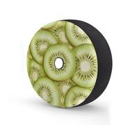 Ginfult Fruit Kiwi Slice Pattern Spare Tyre Cover with Camera Hole, 14 in Waterproof Wheel Covers Elastic Tire Covers for Car Trailer Trucks