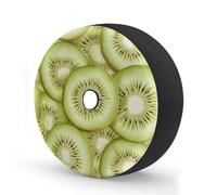 Ginfult Fruit Kiwi Slice Pattern Spare Tyre Cover with Camera Hole, 16 in Waterproof Wheel Covers Elastic Tire Covers for Car Trailer Trucks