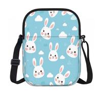 Ginfult Funny Rabbits Crossbody Handbag Phone Purse Wallet Waterproof Shoulder Bag with Adjustable Strap