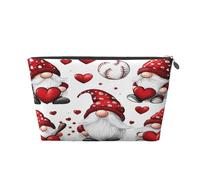 Ginfult Gnomes Baseball Love Heart Makeup Bag Waterproof Cosmetic Case Small Make Up Pouch Portable Toiletry Bag for Women Girls Travel