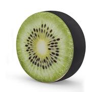 Ginfult Green Kiwi Fruit Slice Pattern Spare Tyre Cover 16 in Waterproof Wheel Covers Elastic Tire Covers for Car Trailer Trucks