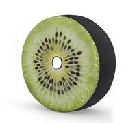 Ginfult Green Kiwi Fruit Slice Pattern Spare Tyre Cover with Camera Hole, 16 in Waterproof Wheel Covers Elastic Tire Covers for Car Trailer Trucks