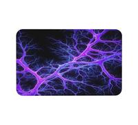 Ginfult Neon Purple Blue Spider Web Bath Mat 50x80 cm Absorbent Non Slip Bathroom Door Mats Diatomaceous Shower Mat for Entrance
