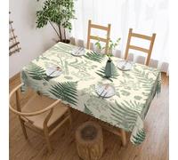 Ginfult Sage Green Ferns Leaves Rectangle Table Cloth 137x183 cm Water Resistant Tablecloth Oblong Washable Table Cover for Dining Wedding