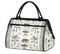 Ginfult Western Elephant Pattern Sport Duffel Bags Waterproof Travel Duffle Bag Lightweight Gym Weekender Overnight Tote for Women Men