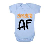 Ginger AF Statement Baby Grow Vest, 3-6 Months, Pastel Blue