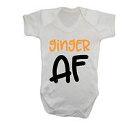 Ginger AF Statement Baby Grow Vest, 3-6 Months, White
