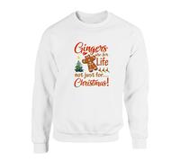 Ginger Are For Life Not Just For Christmas Jumper, Funny Xmas Tree Festive Unisex Sweatshirt Top(XXL, White)