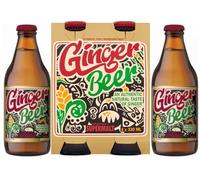 Ginger Beer 330ml | PACK OF 4 | Natural Fiery Taste | An Authentic Taste of Ginger | Glass Bottles | Maximum Flavour in Every Bottle | Presented by SUPERMALT.