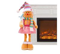 Ginger Bread Christmas Decor - Gingerbread House Decorations - Adorable Washable Figurine Decor with Retractable Legs for Classroom Tiered Trays Kitchen Door Window Office Yard Home