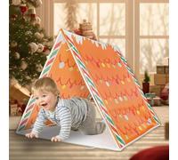 ginger bread house, gingerbread tent, Gingerbread play tent - 39.8" tall metal-frame Christmas with festive fabric, soft & foldable; perfect as a kids’ reading nook