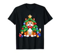 Ginger Cat Christmas Tree Cute Xmas Girls Kids Toddler Women T-Shirt