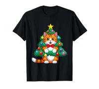 Ginger Cat Christmas Tree Cute Xmas Girls Kids Toddler Women T-Shirt