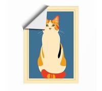 Ginger Cat Face Modern Unframed Wall Art Print A2 (59.4×42cm), Wall Decor for Living Room, Bedroom, Office & Home, Art Gift