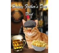 Ginger Cat Father's Day Personalised Greeting Card A5 Dad Step-Dad Pub PC16