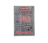 Ginger Cat Fridge Magnet Gift - Cat Rules - I Am Spoilt So Get Over It - Novelty Fun Cute Pet Owner Birthday