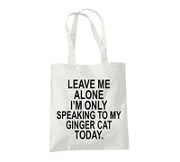 Ginger Cat Gifts for Cat Lovers Owners - Shopper Tote Bags for Women - Funny Reusable Shopping Bag for Groceries, Gift bags, Book Bag, Travel Bag - 100% Cotton - Leave Me Alone