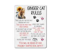 Ginger Cat Metal Sign Gift - Ginger Cat Rules - I Am Spoilt So Get Over It - Family Fun Pet Animal Novelty Aluminium Present