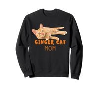 Ginger Cat Mom Funny Cute Lazy Orange Tabby Cat Lover Sweatshirt