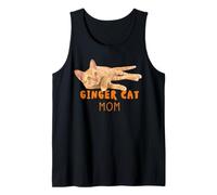 Ginger Cat Mom Funny Cute Lazy Orange Tabby Cat Lover Tank Top
