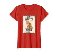 Ginger Cat Most Wanted Ginger Kitten Orange Tabby Cat T-Shirt, Women, Red, X-Large