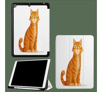 Ginger Cat Pattern Case for iPad (A16) 11th Generation 11 Inch 2025,Tri-fold Stand Leather Cover,Slim Protective Case Smart Cover with Auto Sleep Wake Cute Animals