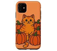Ginger Cat Pumpkin Patch for Halloween Case for iPhone 11