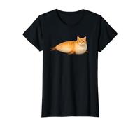 Ginger Cat Seal Meme Value Graphic T-Shirt, Women, Black, L