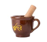 Ginger Crusher,Spice Household Garlic Mortar Kitchen Grinder Old Fashioned Pounder Pestle Set Grinding(13x11cm)