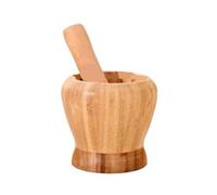 Ginger Crusher,Spice Household Garlic Pounder Wooden Garlic Masher Kitchen Grinder Pestle Set Grinding(10.5x10.5cm)