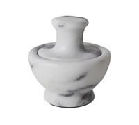 Ginger Crusher,Spice Marble Grinder Creative Mushroom Head Garlic Mortar Pepper Spice Crushing Pot Pestle Set Grinding(White)