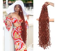 Ginger Faux Soft Locs 36 Inch 7 Packs Copper Red Color Crochet Locs Hair Whole Strand No Extended Pre-looped Long Locs Synthetic Crochet Braids Hair Extensions For Black Women (36inch, 7packs, 350)