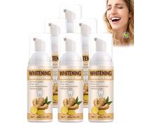 Ginger Foaming Toothpaste for Daily Oral Care, Ginger Flavor Toothpaste for Long-Lasting Fresh Breath, Foam Mousse Toothpaste Sensitive Teeth, Gentle Teeth Deep Cleaning Mousse Surface Care (6 PCS)