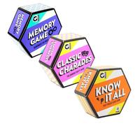 Ginger Fox Family Card Game Bundle | Classic Charades, Know It All, Memory Game | Travel-Size | Great Party Fun for Families and Games Night