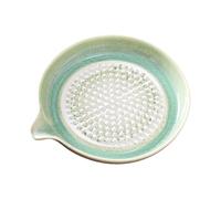 Ginger Garlic Grinder Plate - Handmade Ceramic Rubbing Tool | Textured Porcelain Food Preparation Crushing Aid Kitchen Accessory, Multi Ingredient Shredding Pulping Preparation Dish for Home K