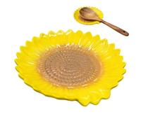 Ginger Grater | Multifunctional Ceramic Sunflower Shaped Grinding Dicer - Garlic Grater Dish | for Kitchen Food Prep Cooking Salad Home