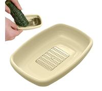 Ginger Grater Plate With Kitchen Grater Scraper For Grinding Wasabi Ginger | Portable Cheese Grinding Plate Piloting Tool, Grater Plate With Scraper For Was