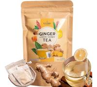 Ginger Honey Lemon Tea Bag Instant Hot or Cold Beverage Herbal Ginger Tea - Easy to Brew Ginger and Honey Lemon Tea (25)