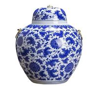 Ginger Jar Ceramic Vase Ginger Jar Flower Blue And White Porcelain Floral With Lid Tea Storage Decorative Storage