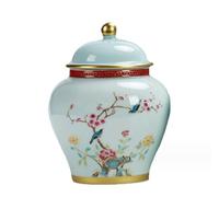 Ginger Jar Ginger Jar Carved Lattice Decorative Temple Ceramic White Jars For Home Decor Decorative Storage(A)