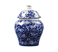 Ginger Jar Vase Ancient Chinese Style Creative Blue and White Porcelain Storage 330ml Oriental Style Glazed Beautiful