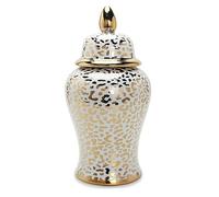 Ginger Jar Vase Jar Decorative Jars Gold Ginger Jar With Lid Ceramic Ginger Vase Decorative Porcelain Flowerpot Jars Temple Jar With Lids Ginger Jars for Home Decor ( Color : A , Size : 18*36cm )
