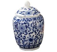 Ginger Jar Vase, Porcelain Chinoiserie Chinese Style Traditional Ceramic Jars Blue And White Jar for Home Decor Table Accent Weddings Home