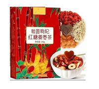 Ginger Jujube Tea with Brown Sugar, Longan Red Date Lycium Barbarum Brown Sugar Ginger Tea, Red Dates Ginger Tea, Herbal Tea Bags Chinese Tea for Women (1BOX)
