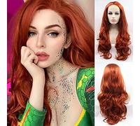 Ginger Lace Front Wigs Copper Curly Wigs for Women Long Wavy Auburn Orange Real Hair Wigs Drag Synthetic Glueless Heat Resistant Hair Cosplay 24Inch