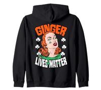 Ginger Lives Matter St. Patrick's Day Redhead Pop Art Girl Zip Hoodie