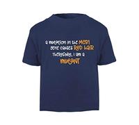 Ginger Mutation Gene Mcr1 Statement Short Sleeve Cotton Kids t Shirt, 2-3 Years, Navy