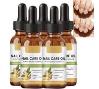 Ginger Nail Strengthener-Cuticle Softener Oil,Natural Ginger Weak Brittle Nails Strengthening Serum,Dry Fragile Nails Nourishment Repair.Discolored Yellow Nail Brightener with Precises Dropper (5pcs)